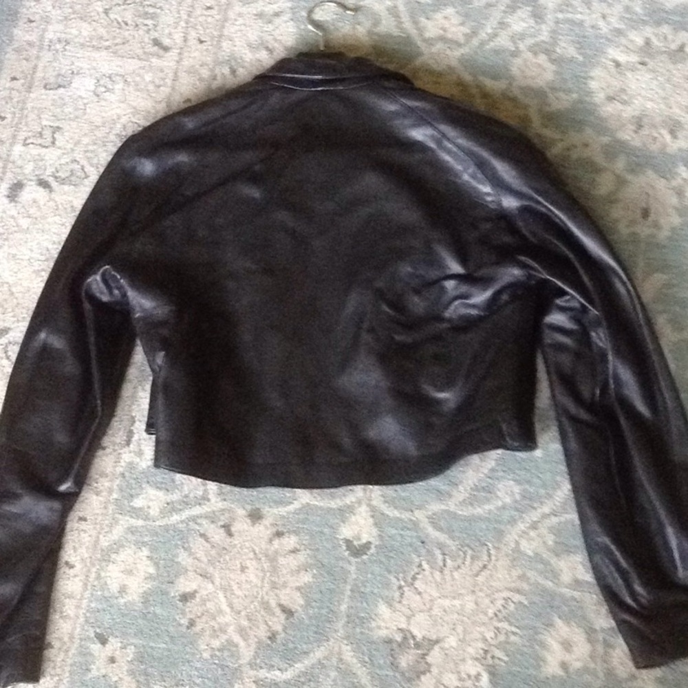 Cropped Leather Jacket - image 2